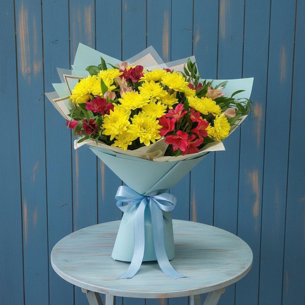 Букет цветов из: Альстромерии и Хризантемы в Архиповке