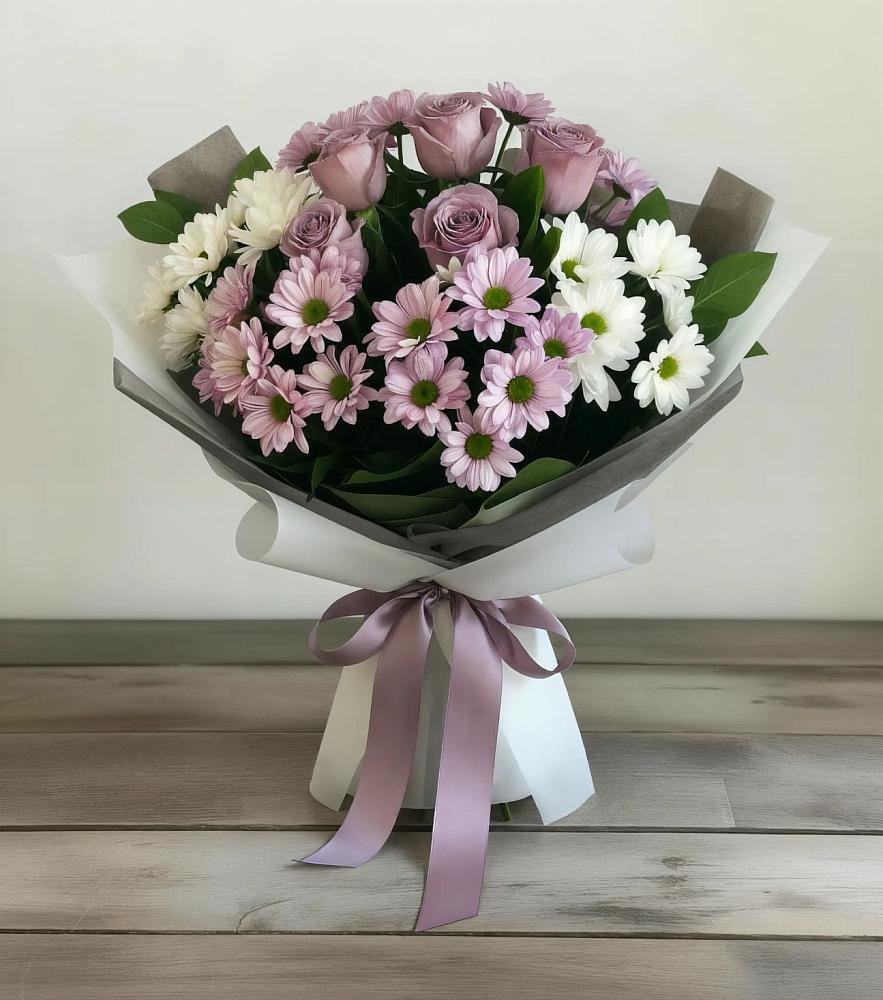 Букет цветов из: Хризантемы и Розы в Архиповке