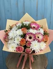 Букет цветов из:  Розы, Герберы и Хризантемы в Архиповке