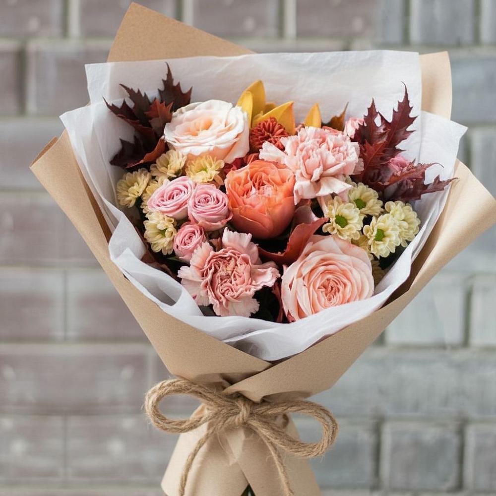 Букет цветов из: Гвоздики, Хризантемы и Розы в Архиповке