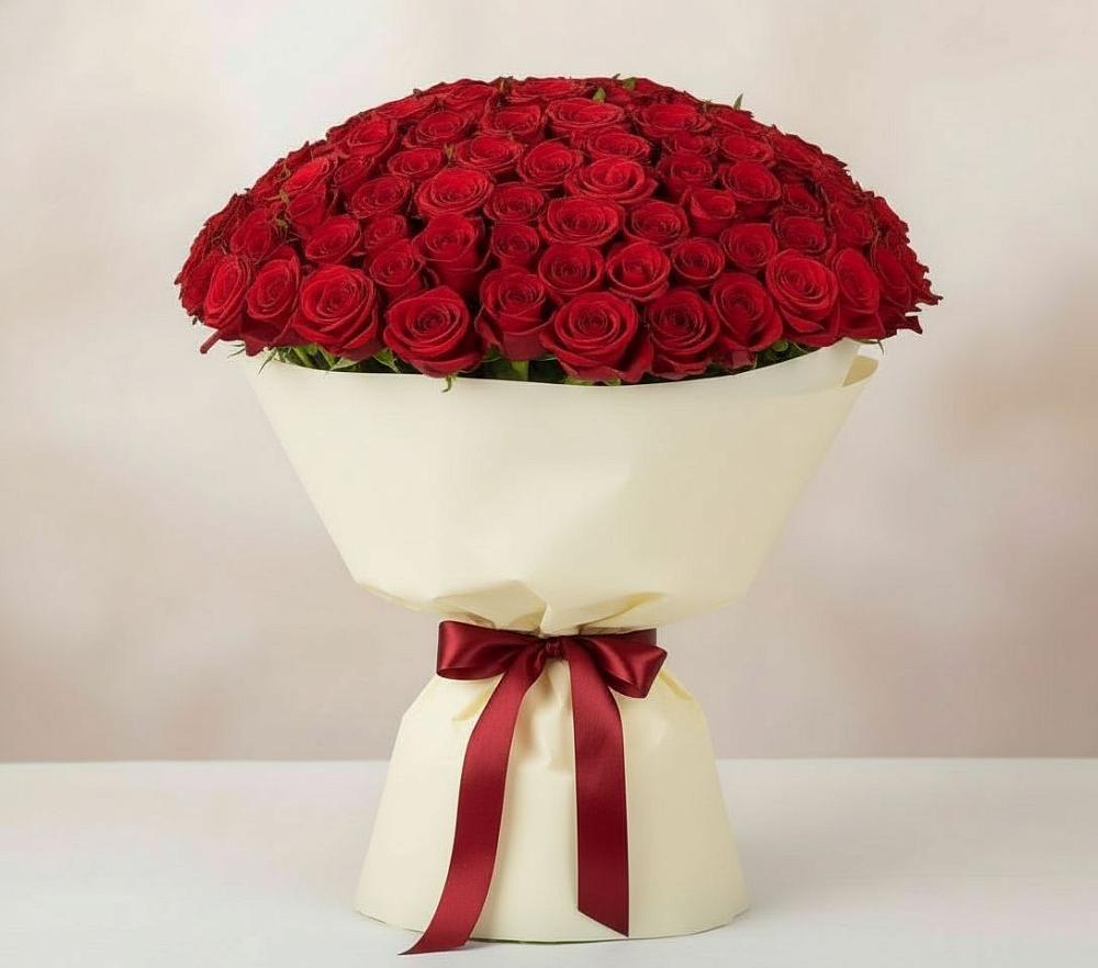 Букет 101 Красная роза Милано в Архиповке