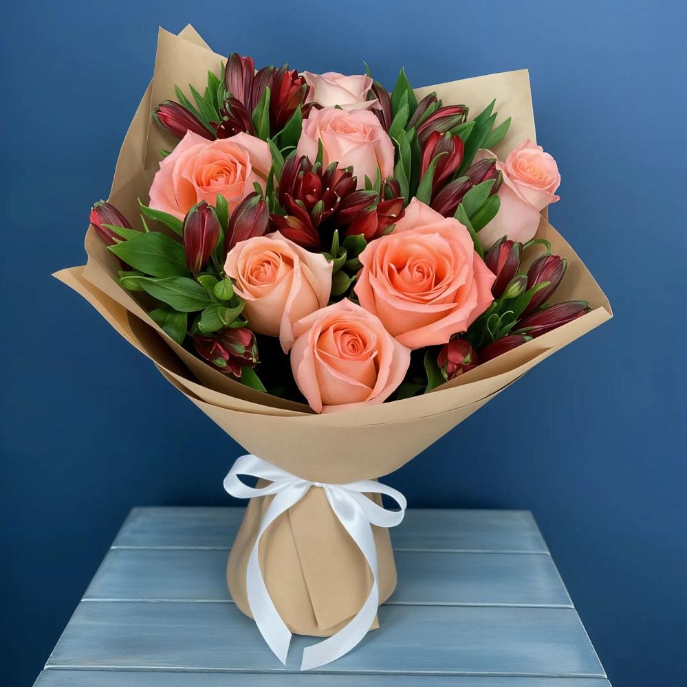 Букет цветов из: Розы и Альстромерии в Архиповке