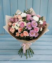 Букет цветов из:  Хризантемы, Розы и Альстромерии #REPLACE_PRED# Архиповке