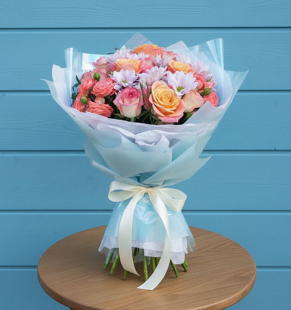 Букет цветов из: Хризантемы и Розы в Архиповке