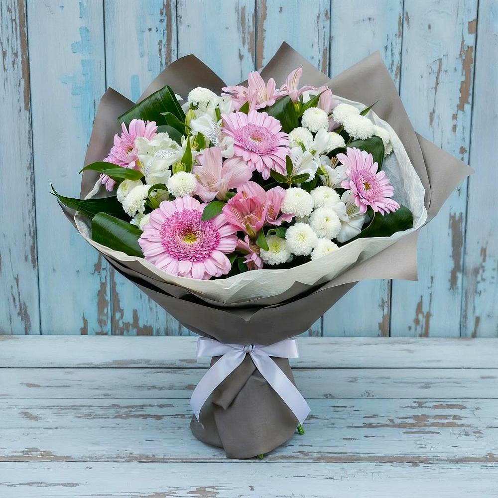 Букет цветов из: Герберы, Альстромерии и Хризантемы в Архиповке
