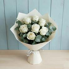 Букет Белые розы в Эвкалипте #REPLACE_PRED# Архиповке