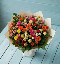 Букет Микс из разноцветных кустовых роз в Архиповке
